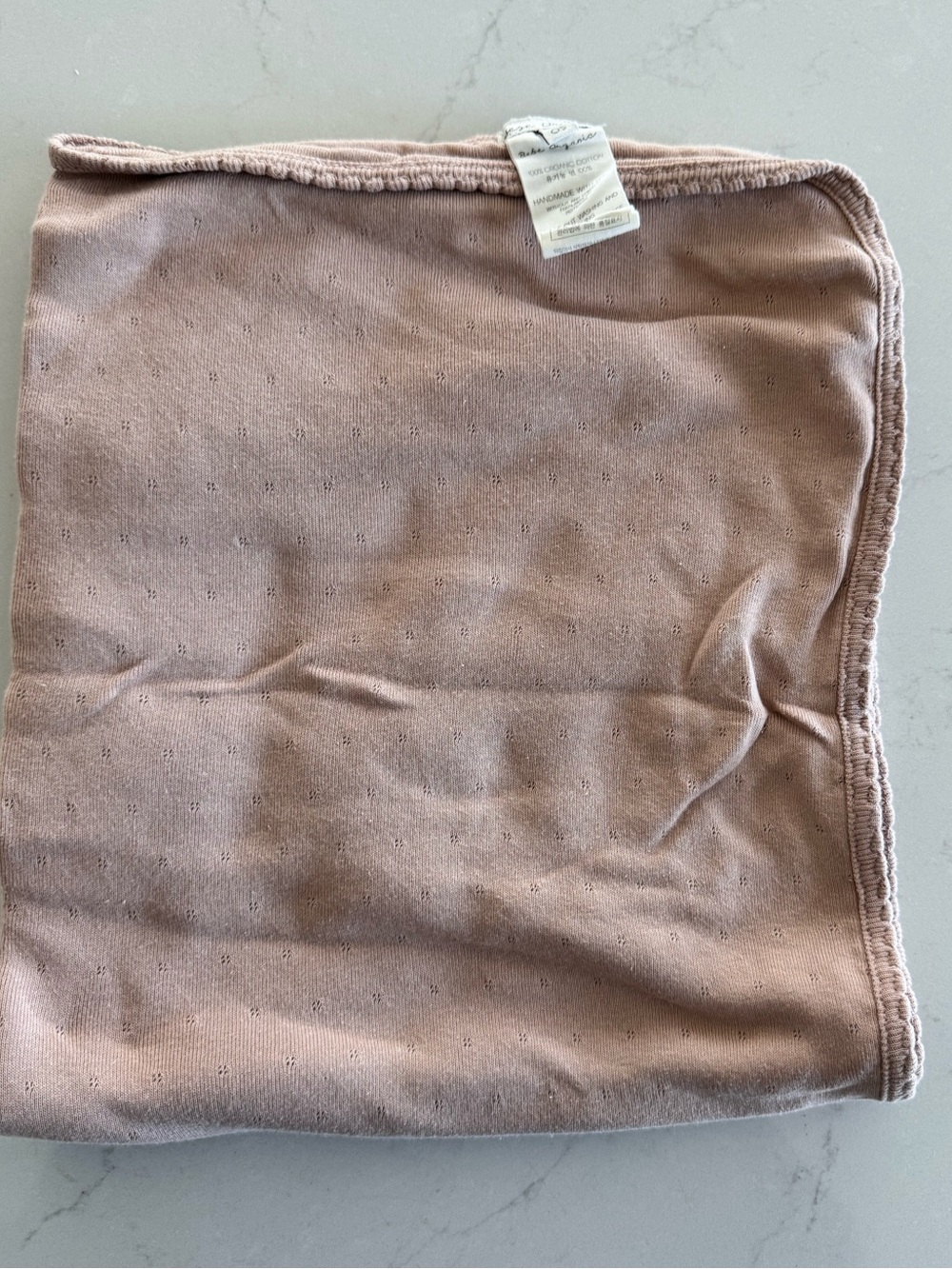 Bebe Organic Soft Mauve Pointelle Cotton Blanket baby
